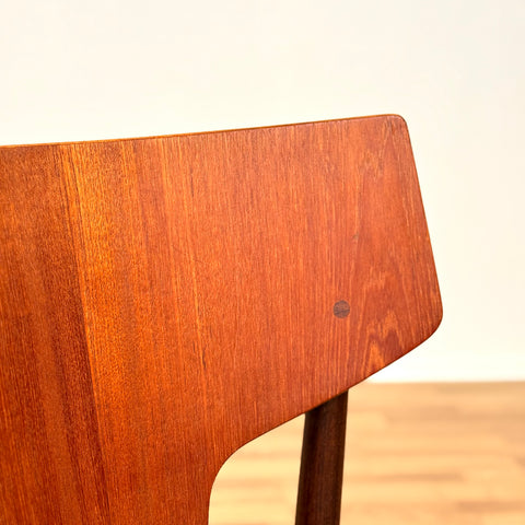 Danish dining chairs in teak and walnut