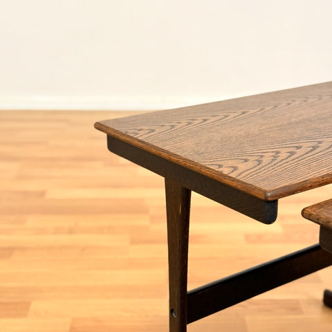 Danish set of nest of tables in stained oak