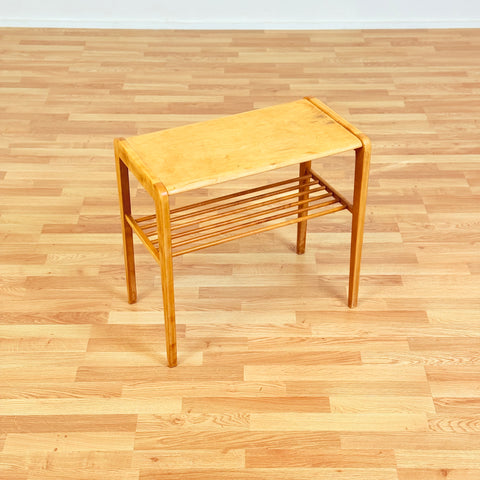 Swedish side table in birch