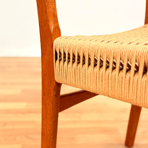 Swedish set of 4 dining chairs in teak & oak by DUX