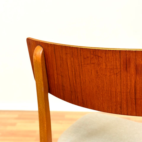 Danish set of 4 dining chairs in teak & beech