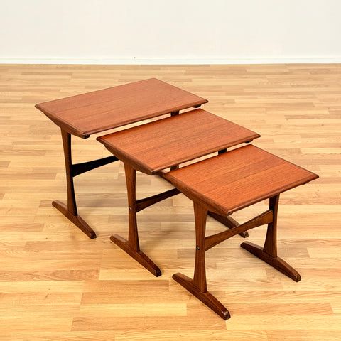 Danish set of nest of tables in teak