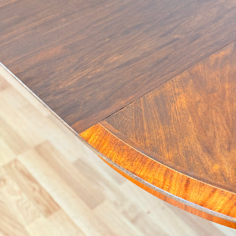 Swedish round dining table in walnut & beech
