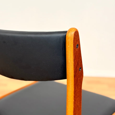 Danish dining chairs in teak by Erik Buch