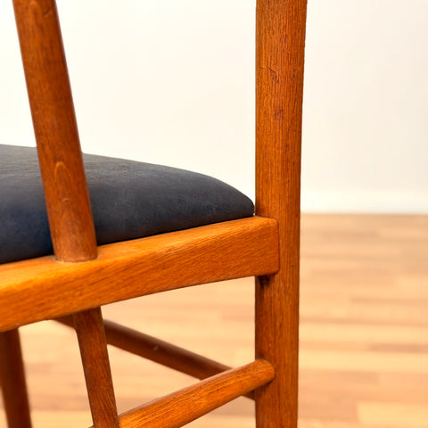 Danish set of 4 dining chairs in teak & oak by Borge Mogensen