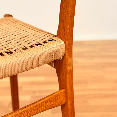 Swedish set of 4 dining chairs in teak & oak by DUX