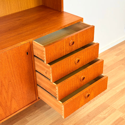 Swedish bookshelf in teak & beech