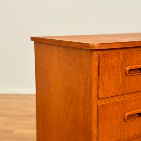 Chest of 4 drawers in teak & beech, Sweden