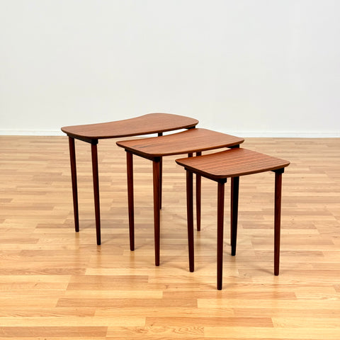 Danish set of nest of tables in teak