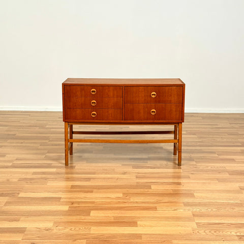 Chest of drawers in teak & beech, 1950s-60s, Sweden