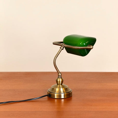 Lamp, green shade