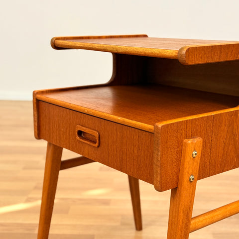 Swedish bedside table in teak & beech