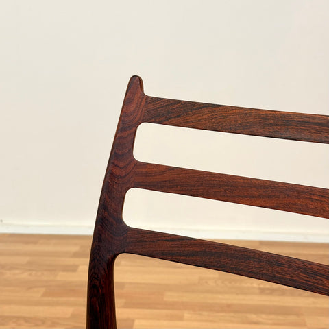 Set of 4 dining chairs in Santos rosewood, Niels O. Møller, model 78