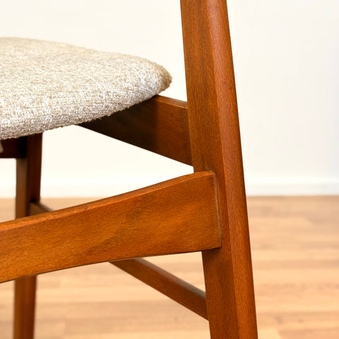 Danish set of 4 dining chairs in teak and beech by SAX