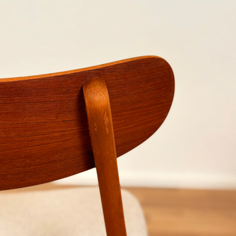 Danish set of 6 dining chairs in teak & beech