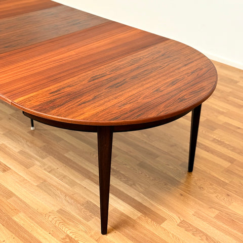 Danish round dining table 'model 55' with 3 ext by Omann Jun