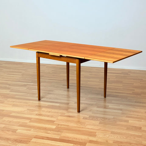 Swedish small square dining table in teak & beech by Edsby Verken