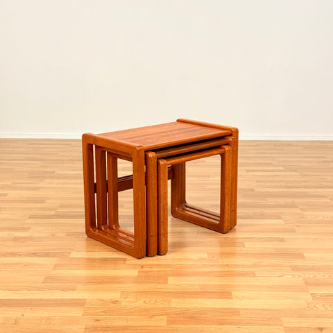 Danish set of nest of tables in teak