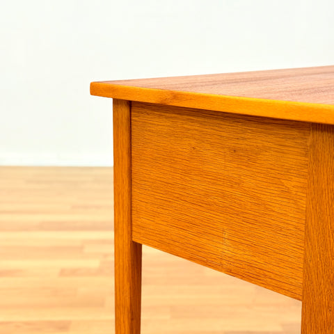 Swedish side table in oak & teak