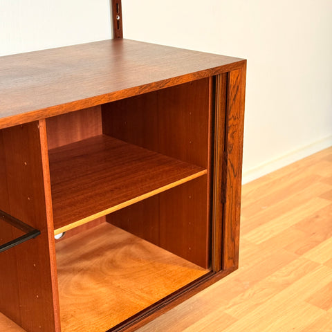 Danish wall unit / shelving system in Santos rosewood by Kai Kristiansen, for FM Mobler