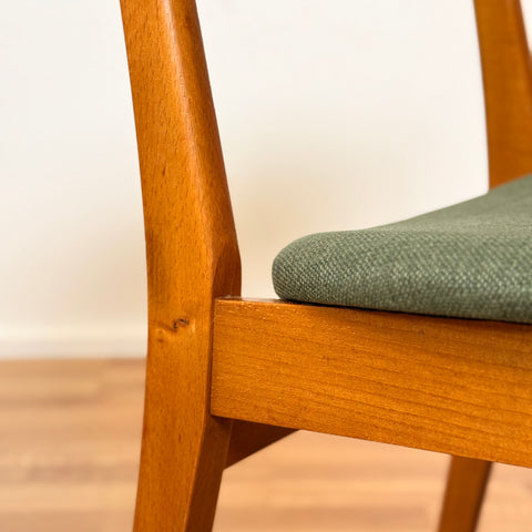 Set of 4 dining chairs in beech & teak, Farstrup, Denmark