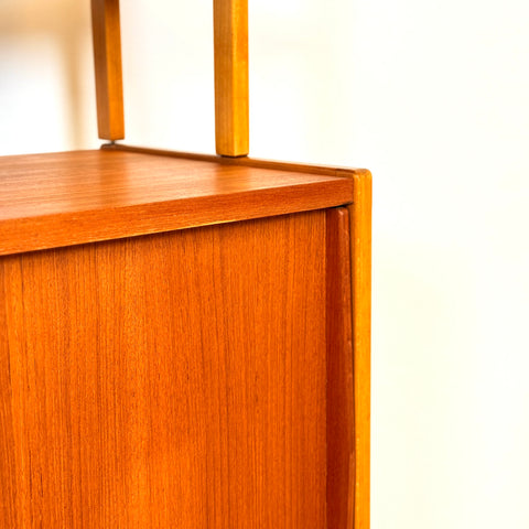 Swedish bookshelf in teak & beech by Bertil Fridhagen