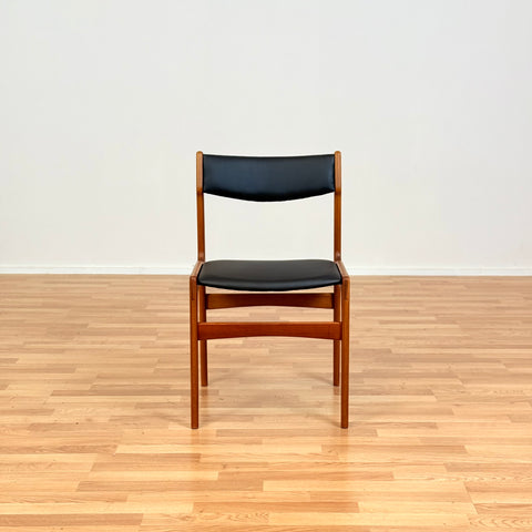 Danish dining chairs in teak by Erik Buch