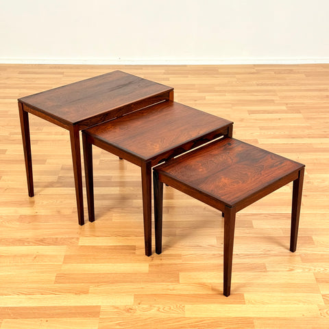 Danish set of nest of tables in Santos rosewood
