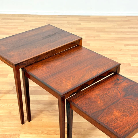 Danish set of nest of tables in Santos rosewood