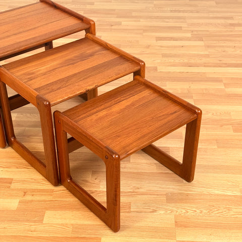 Danish nest of tables in solid teak
