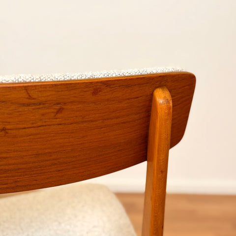 Danish set of 6 dining chairs in beech & teak by Farstrup