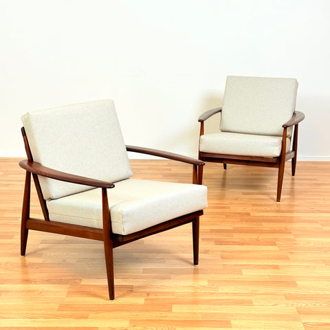 Danish armchairs in stained beech