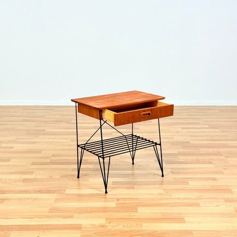 Swedish bedside table in teak