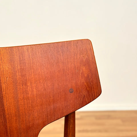 Danish dining chairs in teak and walnut