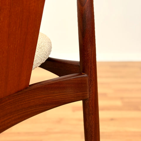 Danish dining chairs in teak and walnut