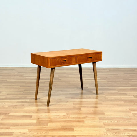 Swedish side table in beech & oak