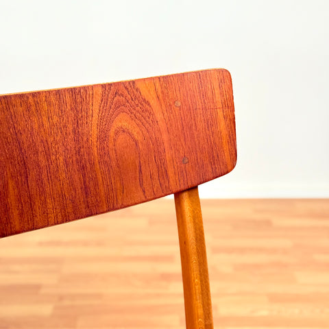 Danish set of 6 dining chairs in teak and beech