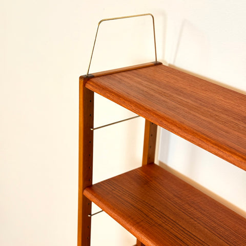 Swedish bookshelf in teak & beech by Bertil Fridhagen