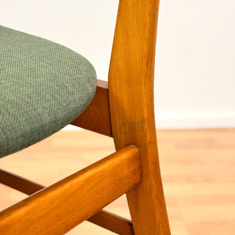 Set of 4 dining chairs in beech & teak, Farstrup, Denmark