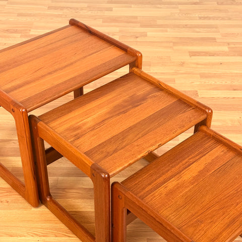 Danish nest of tables in solid teak