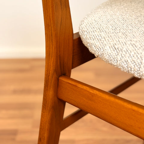 Danish set of 6 dining chairs in beech & teak by Farstrup