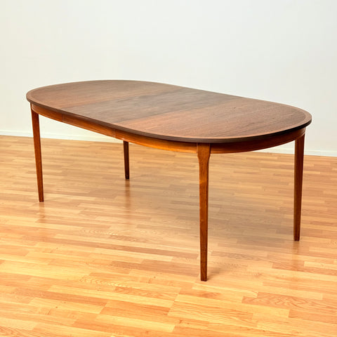 Swedish oval dining table in walnut by Albin Johansson & Söner