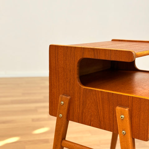 Swedish bedside table in teak & beech