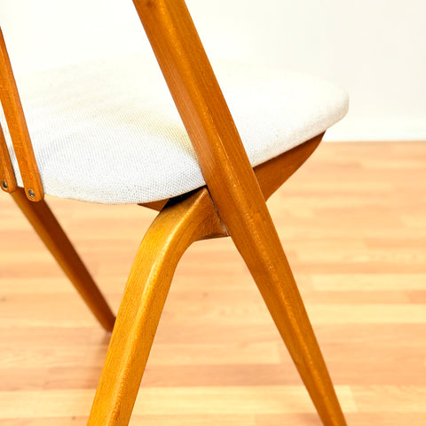 Swedish set of 8 dining chairs in beech by Gottfrid Karlsson & Söner Stolfabrik Diö