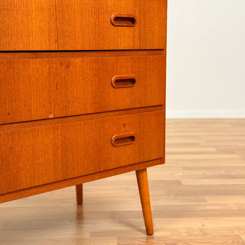 Chest of 4 drawers in teak & beech, Sweden