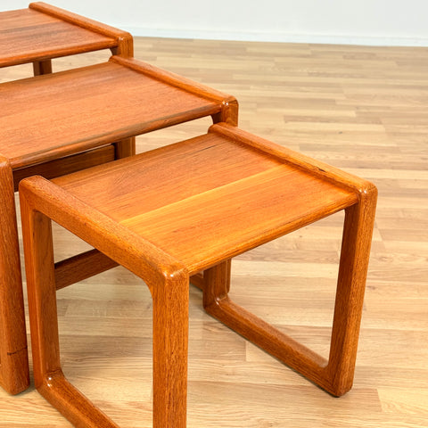Danish set of nest of tables in teak