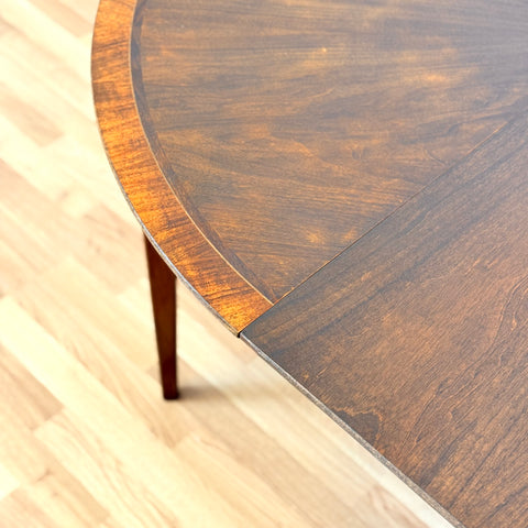 Swedish round dining table in walnut & beech