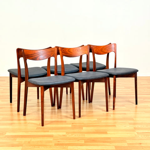 Danish set of dining chairs in Santos rosewood by Harry Østergaard for Randers Møbelfabrik
