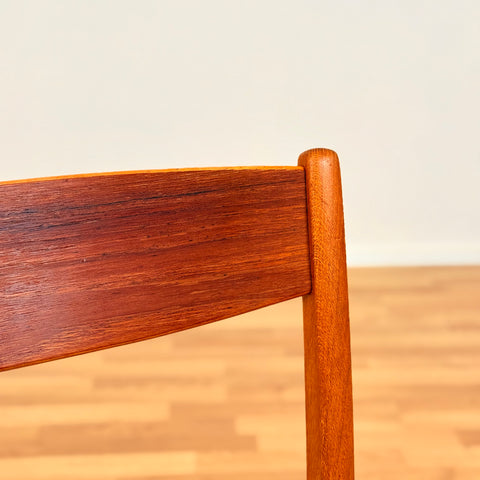 Swedish set of 4 dining chairs in teak & oak by DUX
