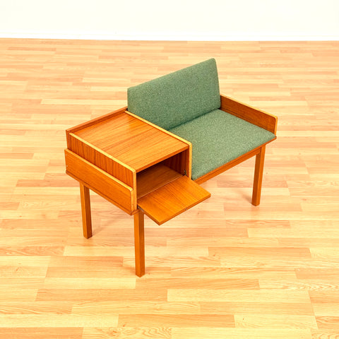 Swedish hall bench in teak & beech